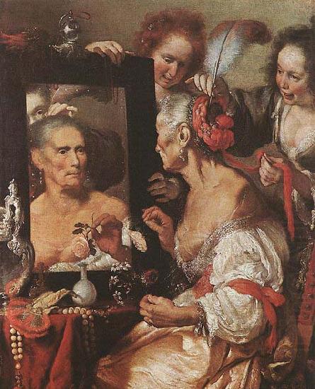 STROZZI, Bernardo Old Woman at the Mirror oil painting picture